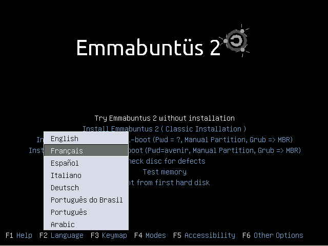 Fichier:Emmabuntus 2 1 05 fr Install choix langues.png